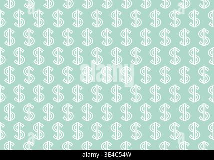 Abstract geometric pattern with dollars. A seamless vector background. White and blue ornament. Graphic modern pattern. Simple lattice graphic design - Vector illustration Stock Vector