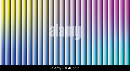 Colorful vertical stripes background with subtle shadow, yellow to blue and purple gradient Stock Vector