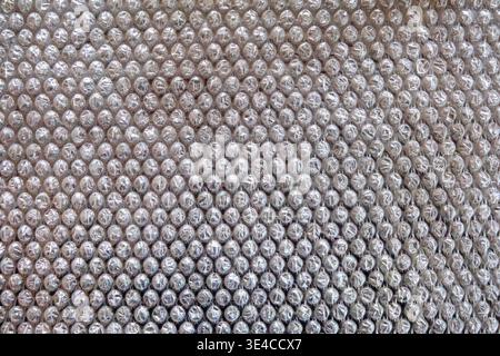 Close up of bubble wrap foil texture for background and overlay Stock Photo