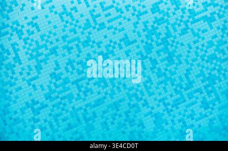 background of blue small tiles at a swimming pool as harmonic background. Summer texture Stock Photo