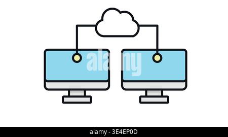 Cloud computing and network connection icon. Stock Vector