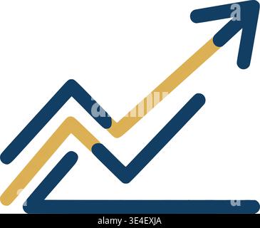 Business Financial Growth Chart with Upward Trending Arrow Stock Vector