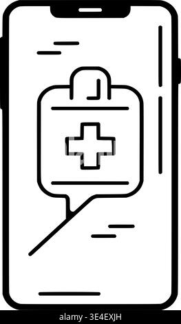 Smartphone Screen Displaying Healthcare Medical First Aid Application Stock Vector