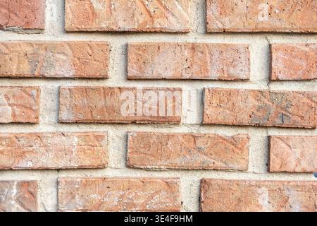 Close up of brick wall texture with natural orange and beige tones, construction material background for design and architecture Stock Photo