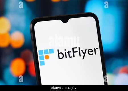 In this photo illustration, the bitFlyer logo is seen displayed on a ...
