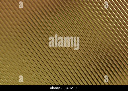 Diagonal gentle yellow lines create a rhythmic pattern, glossy texture with subtle golden highlights, smooth depth. Geometric abstract minimal backgro Stock Photo