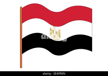 Flag of Egypt. Egyptian national symbol in official colors. Template icon. Abstract vector background Stock Vector