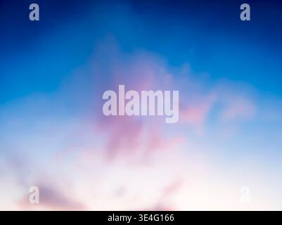 Sunset, pink clouds in the sky. Stock Photo