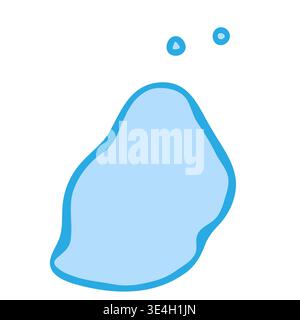 Mauritius country silhouette. Vector map silhouette. Blue smooth shape like water drop or splash Stock Vector