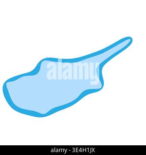 Cyprus country silhouette. Vector map silhouette. Blue smooth shape like water drop or splash Stock Vector