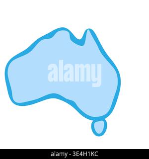 Australia country silhouette. Vector map silhouette. Blue smooth shape like water drop or splash Stock Vector
