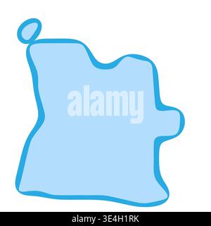 Angola country silhouette. Vector map silhouette. Blue smooth shape like water drop or splash Stock Vector