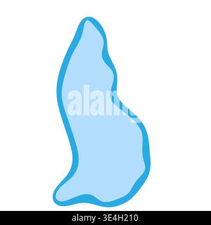 Liechtenstein country silhouette. Vector map silhouette. Blue smooth shape like water drop or splash Stock Vector