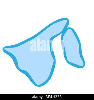 Brunei country silhouette. Vector map silhouette. Blue smooth shape like water drop or splash Stock Vector