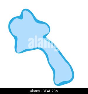 Laos country silhouette. Vector map silhouette. Blue smooth shape like water drop or splash Stock Vector