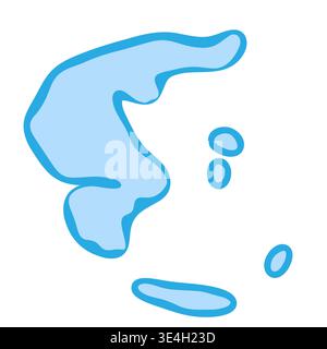 Greece country silhouette. Vector map silhouette. Blue smooth shape like water drop or splash Stock Vector
