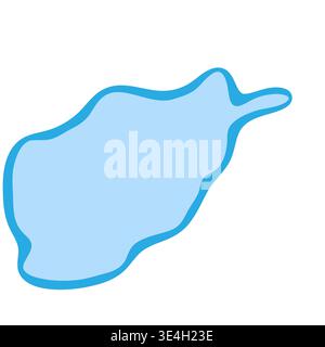 Afghanistan country silhouette. Vector map silhouette. Blue smooth shape like water drop or splash Stock Vector