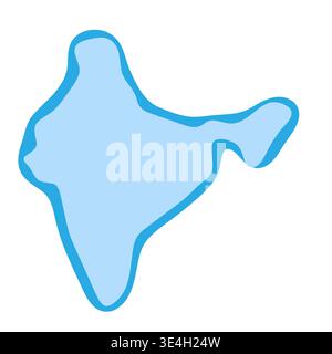 India country silhouette. Vector map silhouette. Blue smooth shape like water drop or splash Stock Vector