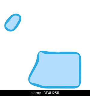 Equatorial Guinea country silhouette. Vector map silhouette. Blue smooth shape like water drop or splash Stock Vector