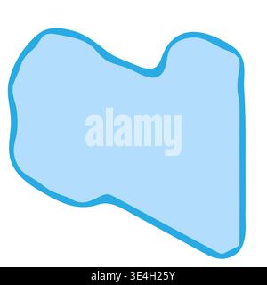 Libya country silhouette. Vector map silhouette. Blue smooth shape like water drop or splash Stock Vector