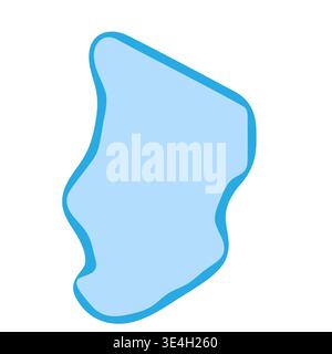 Chad country silhouette. Vector map silhouette. Blue smooth shape like water drop or splash Stock Vector