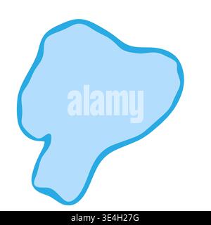 Ecuador country silhouette. Vector map silhouette. Blue smooth shape like water drop or splash Stock Vector