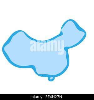 China country silhouette. Vector map silhouette. Blue smooth shape like water drop or splash Stock Vector