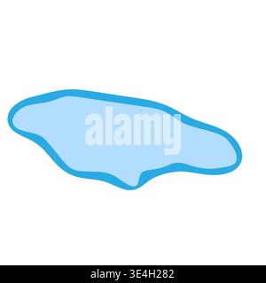 Jamaica country silhouette. Vector map silhouette. Blue smooth shape like water drop or splash Stock Vector