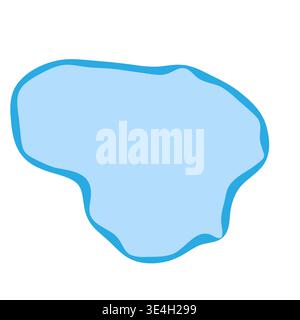 Lithuania country silhouette. Vector map silhouette. Blue smooth shape like water drop or splash Stock Vector