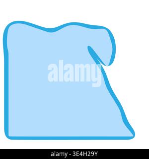 Egypt country silhouette. Vector map silhouette. Blue smooth shape like water drop or splash Stock Vector