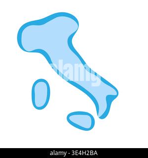 Italy country silhouette. Vector map silhouette. Blue smooth shape like water drop or splash Stock Vector