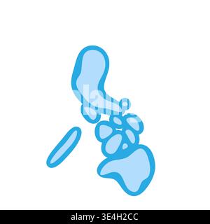 Philippines country silhouette. Vector map silhouette. Blue smooth shape like water drop or splash Stock Vector