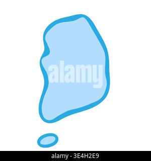 South Korea country silhouette. Vector map silhouette. Blue smooth shape like water drop or splash Stock Vector