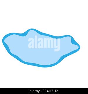 Mongolia country silhouette. Vector map silhouette. Blue smooth shape like water drop or splash Stock Vector