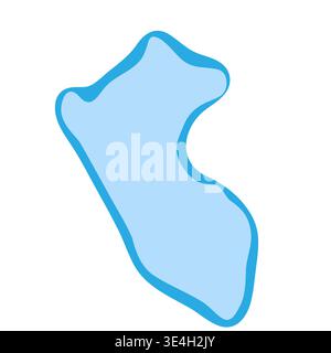 Peru country silhouette. Vector map silhouette. Blue smooth shape like water drop or splash Stock Vector