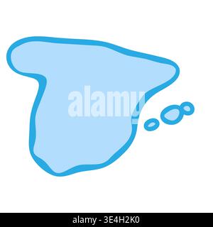 Spain country silhouette. Vector map silhouette. Blue smooth shape like water drop or splash Stock Vector