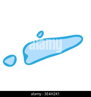 East Timor country silhouette. Vector map silhouette. Blue smooth shape like water drop or splash Stock Vector