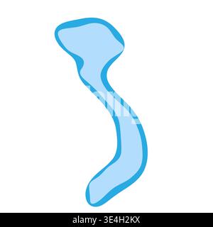 Vietnam country silhouette. Vector map silhouette. Blue smooth shape like water drop or splash Stock Vector