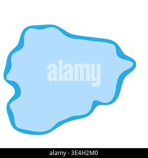 Andorra country silhouette. Vector map silhouette. Blue smooth shape like water drop or splash Stock Vector