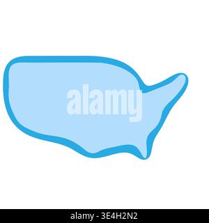 United States of America country silhouette. Vector map silhouette. Blue smooth shape like water drop or splash Stock Vector