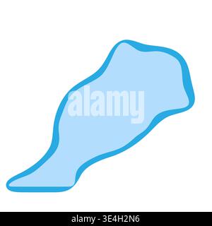 Morocco country silhouette. Vector map silhouette. Blue smooth shape like water drop or splash Stock Vector