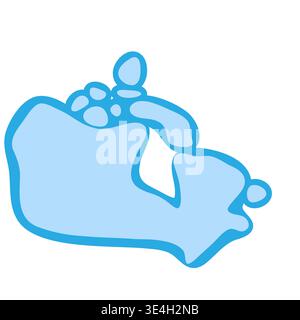 Canada country silhouette. Vector map silhouette. Blue smooth shape like water drop or splash Stock Vector
