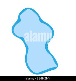 Guyana country silhouette. Vector map silhouette. Blue smooth shape like water drop or splash Stock Vector