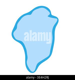 Greenland silhouette. Vector map silhouette. Blue smooth shape like water drop or splash Stock Vector