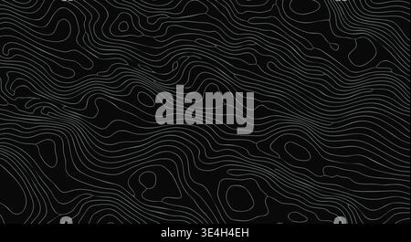 Abstract topographic map vector illustration featuring dynamic contour lines creating a seamless, modern background graphic design. Stock Vector