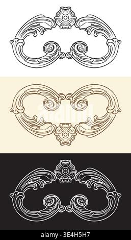 Retro elegant engraving design element vector illustration Stock Vector