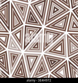 Triangulation geometric shapes background. Multiple repeated inner triangles. Big triangle size. Mono tone colored style. Seamless pattern. Stock Vector