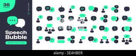 Neon AI Chatbot Icon Set Stock Vector