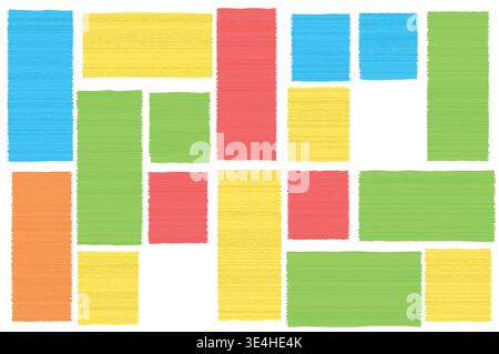Abstract Hand Drawn Crayon Geometric Block Background, Organic Chalk Texture Masonry Grid Pattern Vector Poster Template Stock Vector
