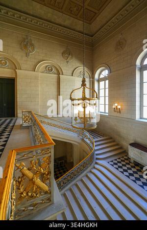 Gilded Railing Grand neoclassical staircase with gilded railings and monumental ...